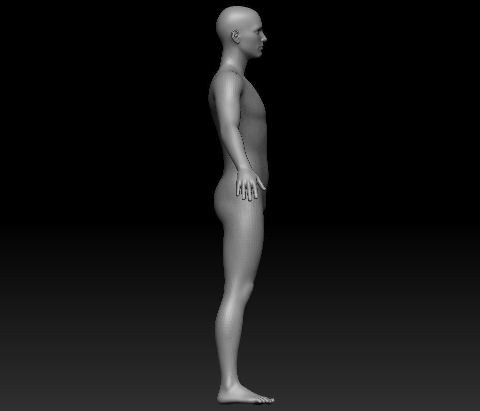male base mesh and Rigged 3D model_1