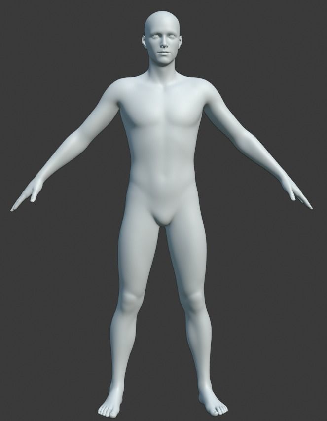 male base mesh and Rigged 3D model_6