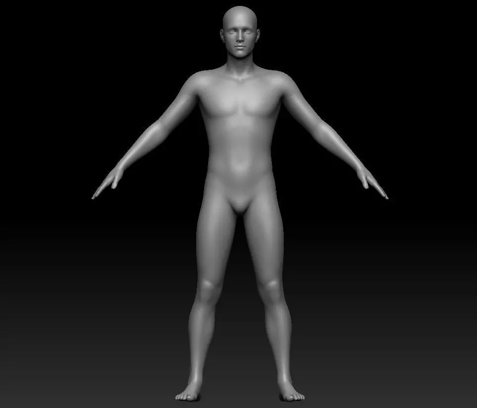 male base mesh and Rigged 3D model_0