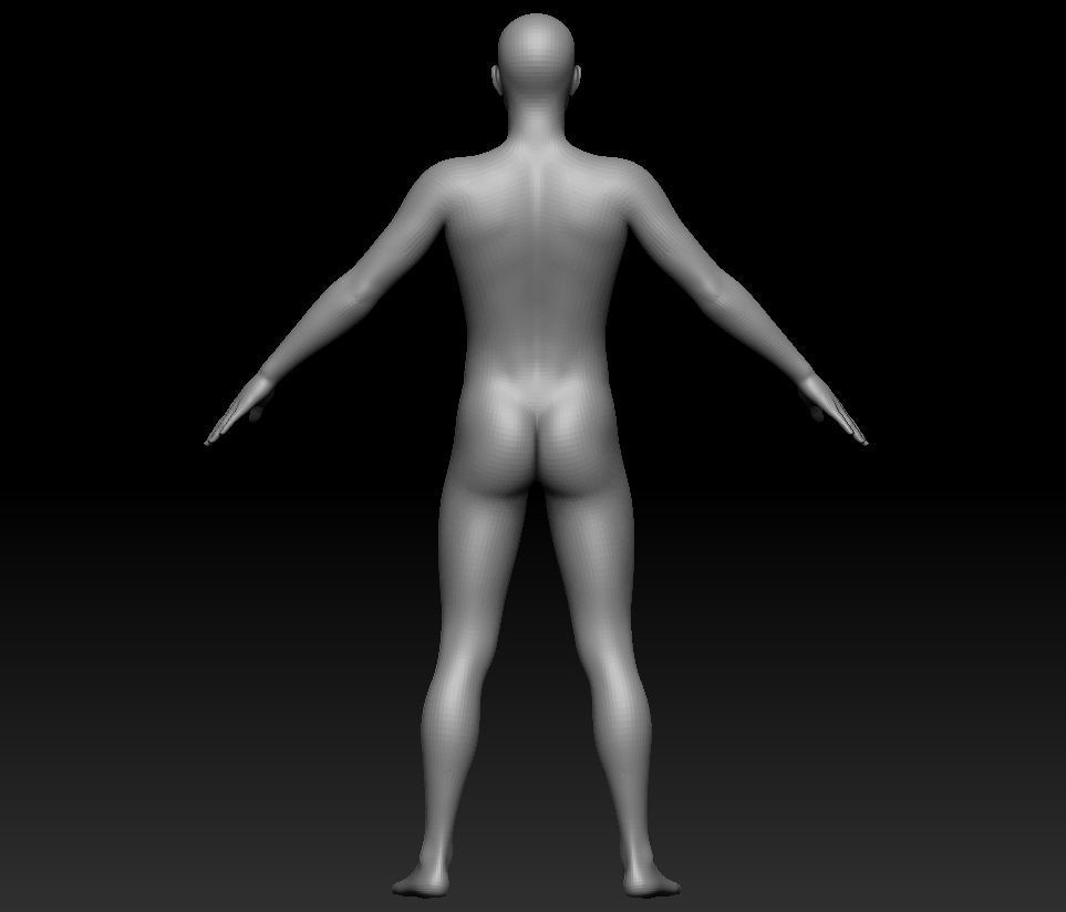 male base mesh and Rigged 3D model_2