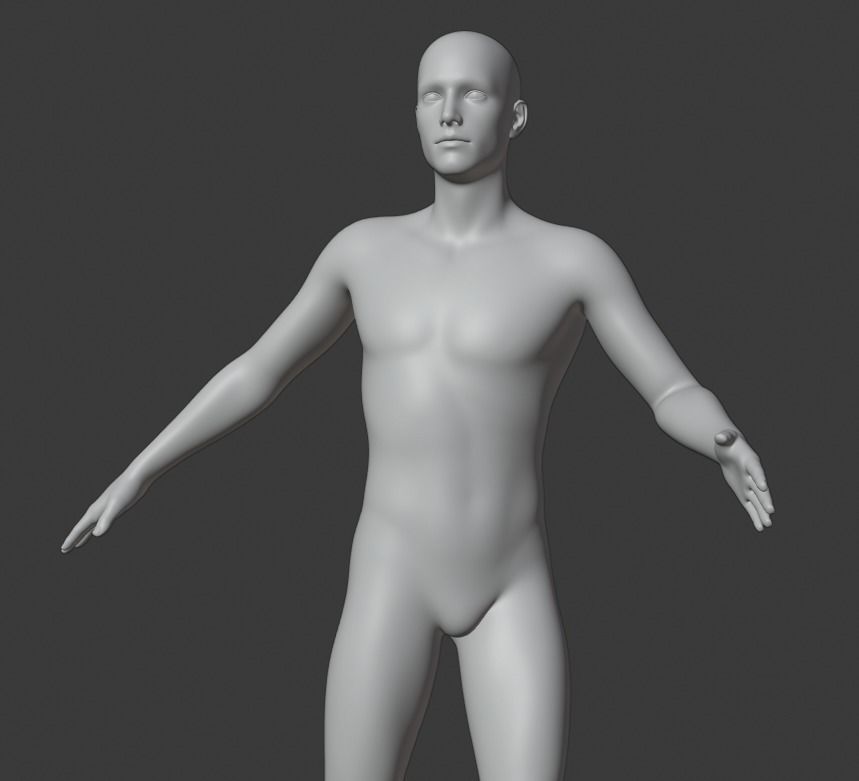 male base mesh and Rigged 3D model_7