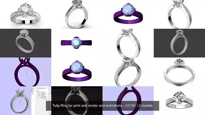 Tulip Ring for print and render and animations - CC101