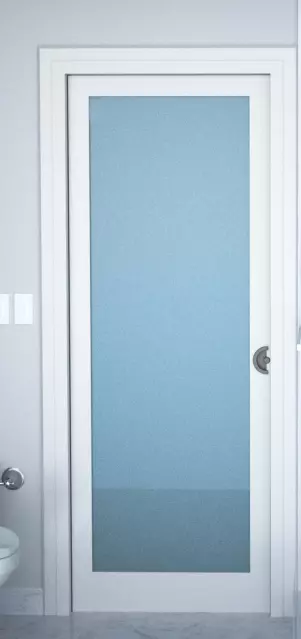 Sliding wood door with insert handle 3D model_0