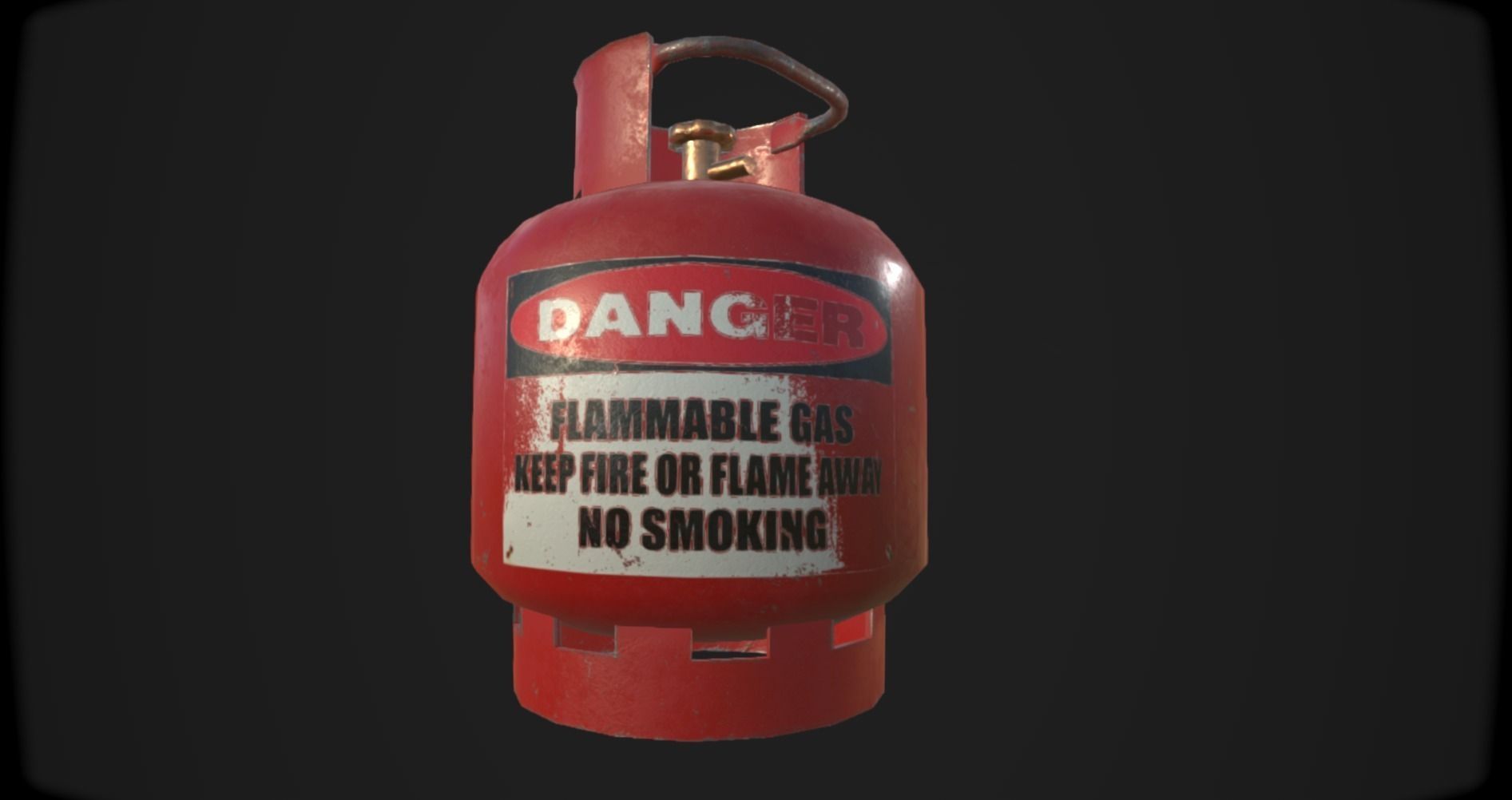 Propane tank Low-poly 3D model_0