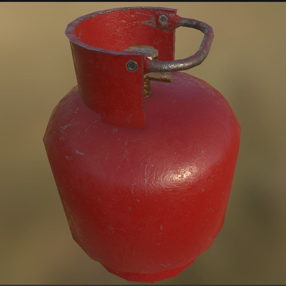 Propane tank Low-poly 3D model_4