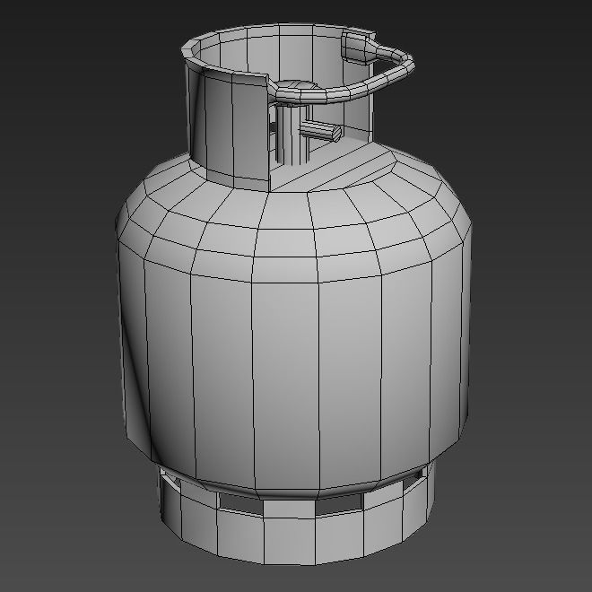 Propane tank Low-poly 3D model_3