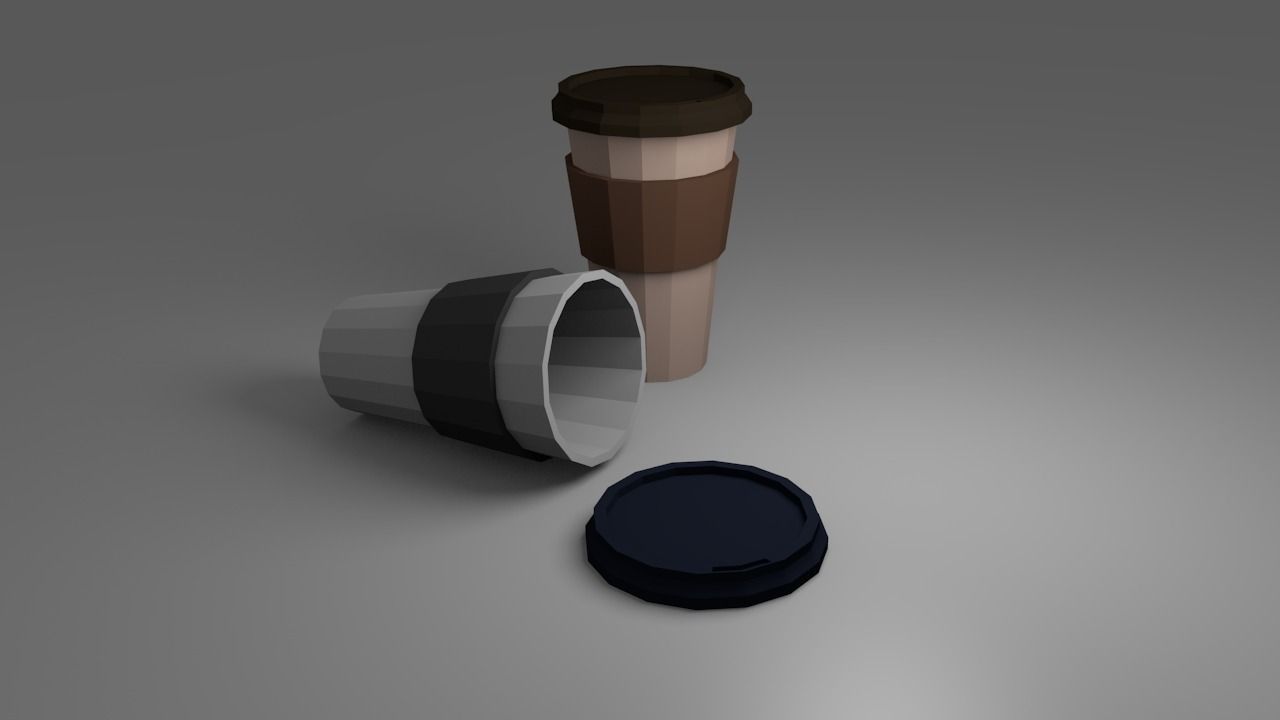 Lowpoly Coffee Cup Low-poly 3D model_0