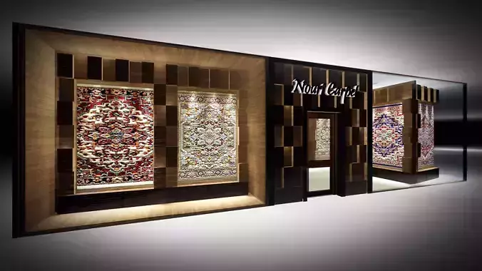 shopfront interior of store with carpets