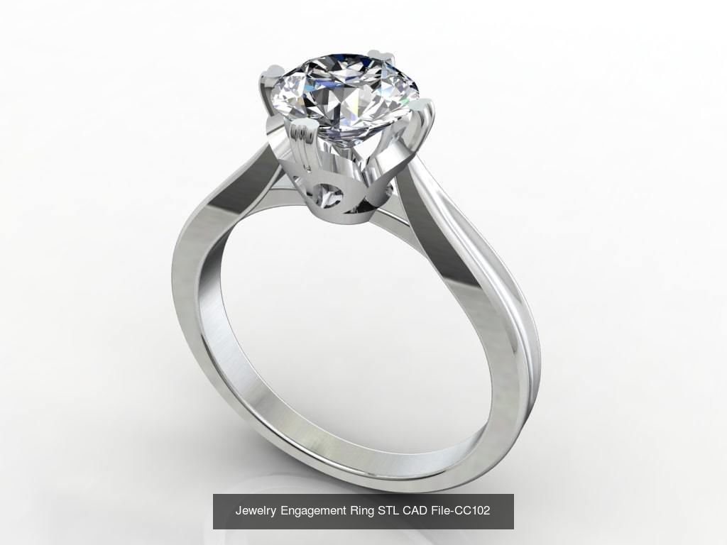 Jewelry Ring for print and render and animations - CC102 3D Model Collection_1