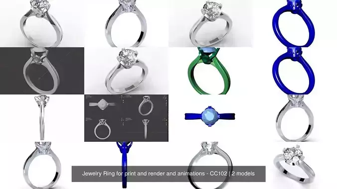 Jewelry Ring for print and render and animations - CC102