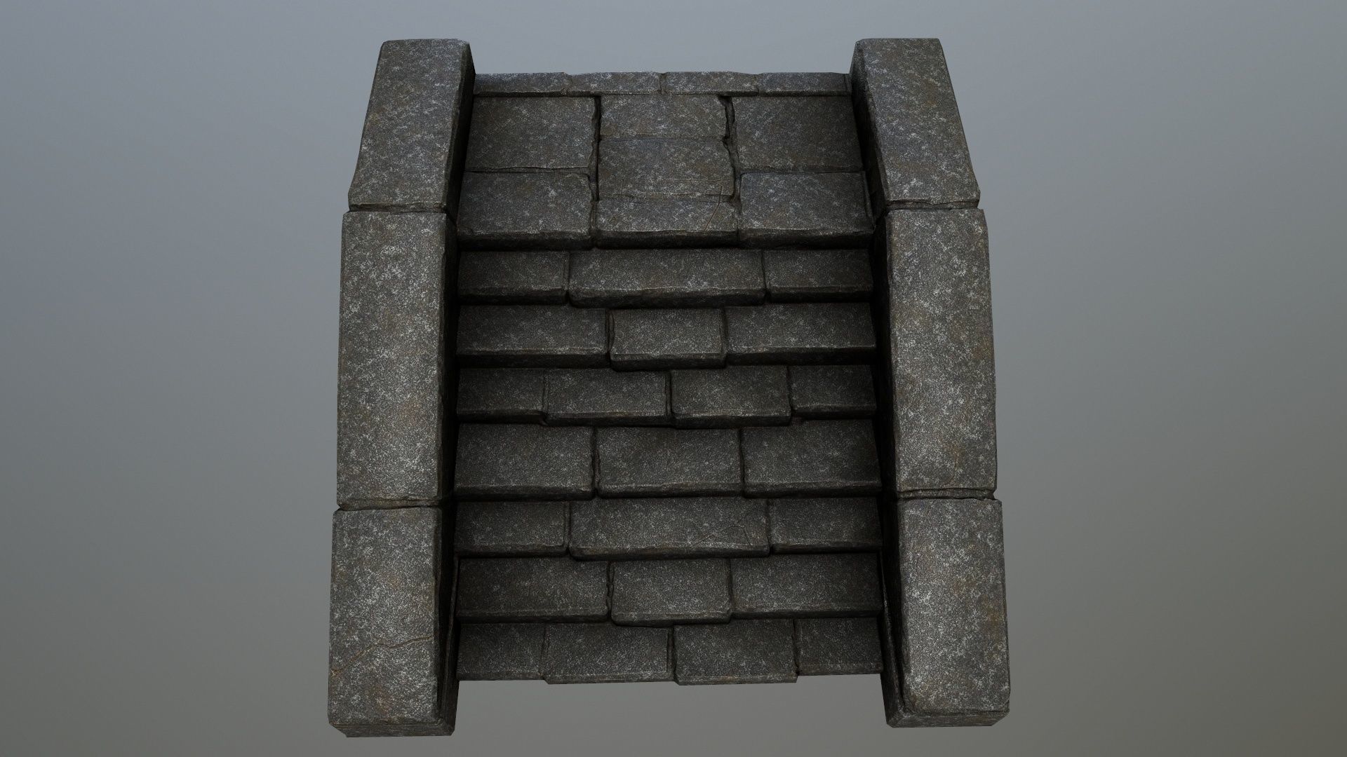 stairs 2 set of stone steps Low-poly 3D model_8