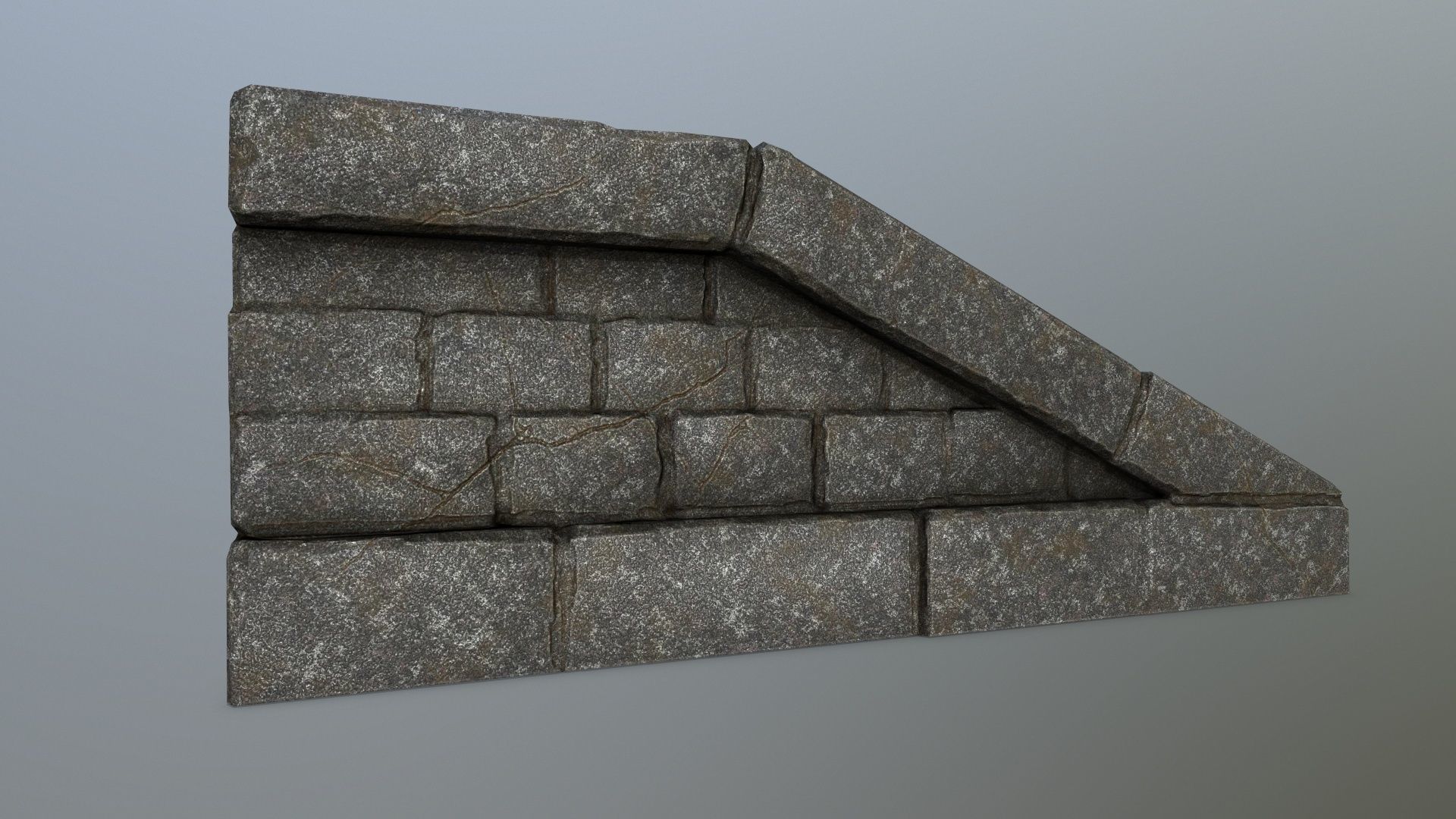 stairs 2 set of stone steps Low-poly 3D model_11