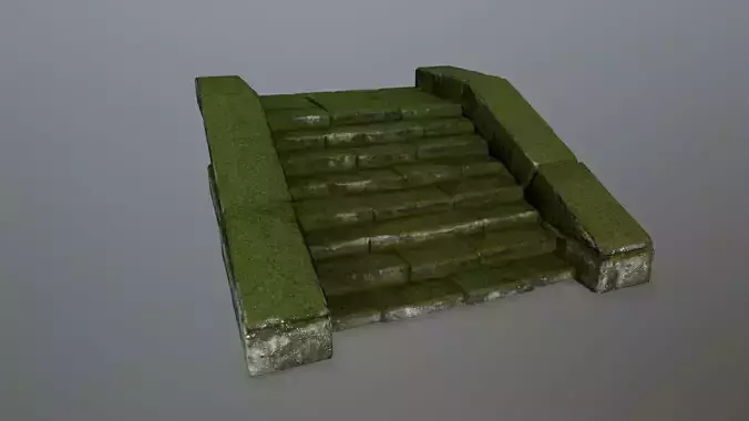 stairs 3 stone wall with grass