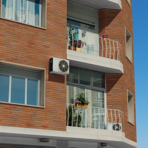 Building apartment Low-poly 3D model_4