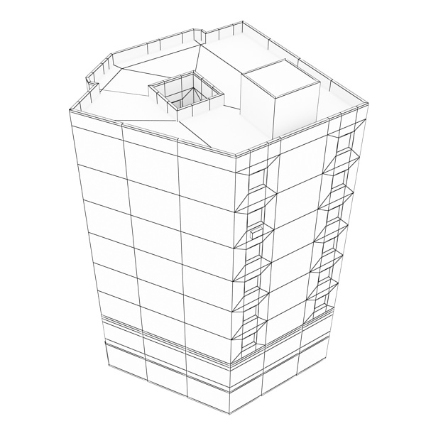 Building apartment Low-poly 3D model_12
