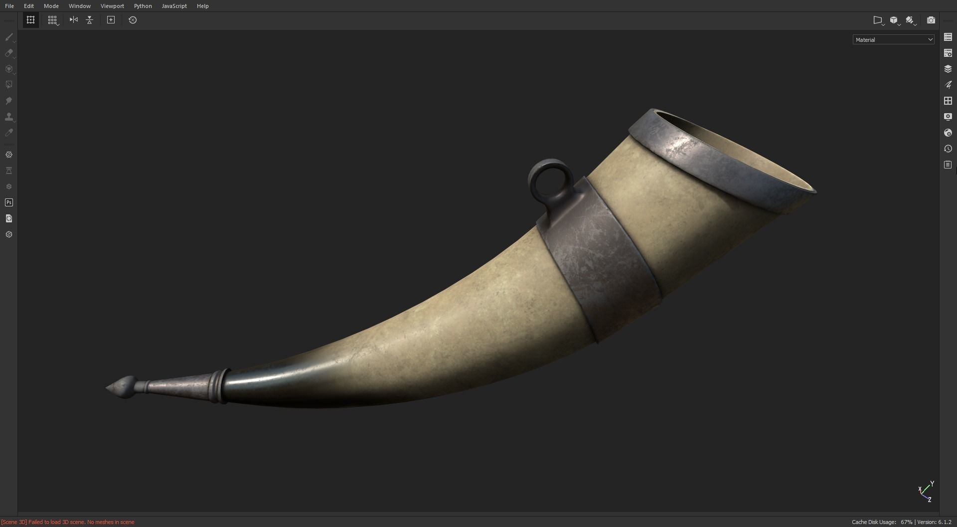 Medieval Viking Horn Cup Low-poly 3D model_2