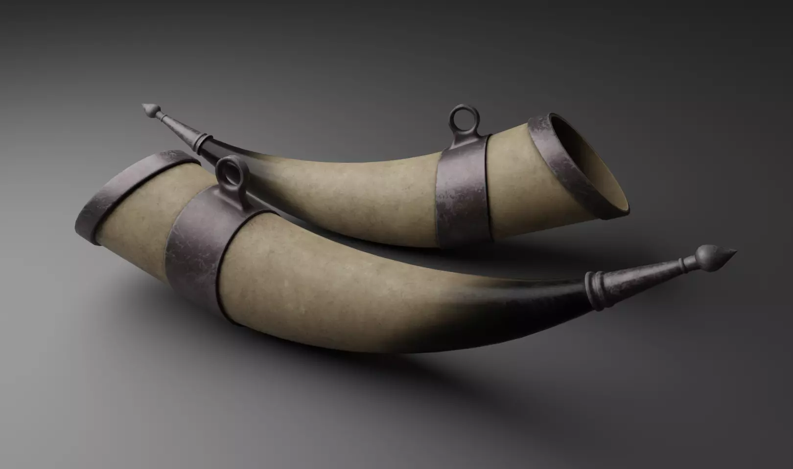 Medieval Viking Horn Cup Low-poly 3D model_0