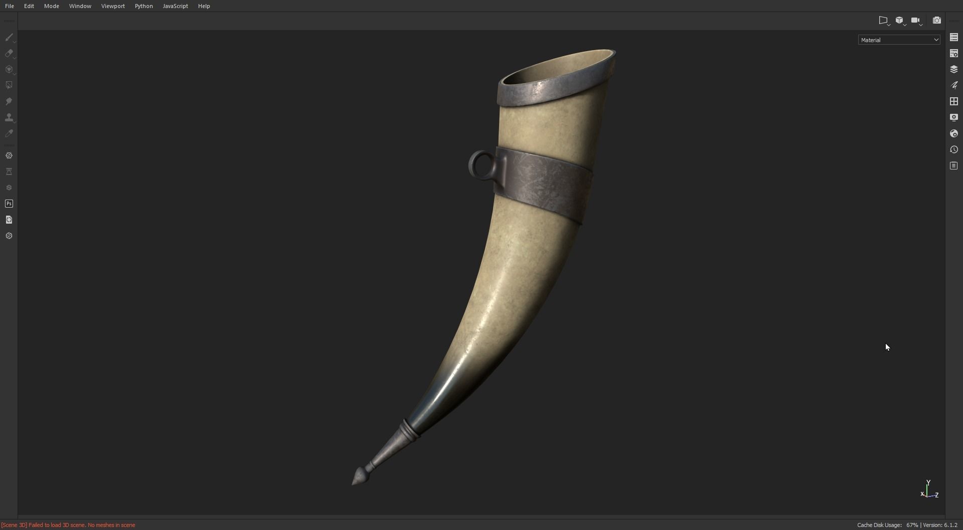 Medieval Viking Horn Cup Low-poly 3D model_4