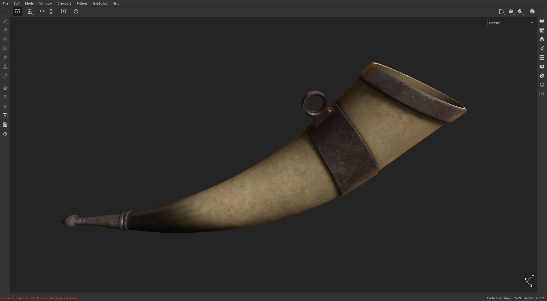 Medieval Viking Horn Cup Low-poly 3D model_5