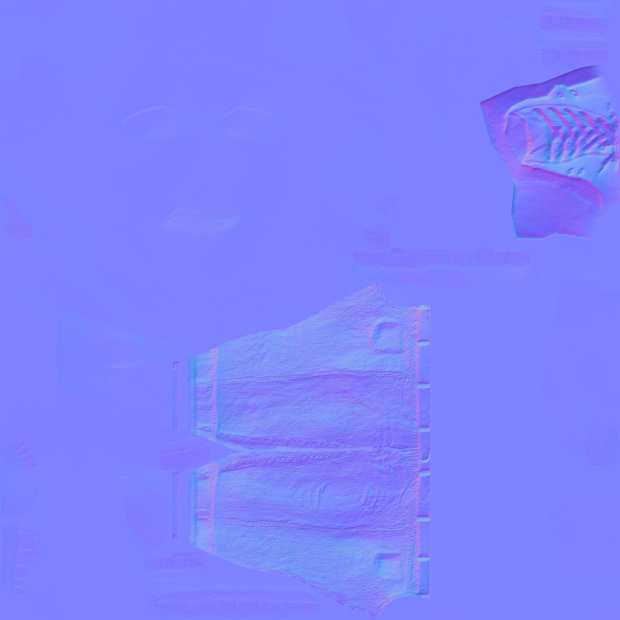 Pretty Purple Haired Lady in Chuck Tailors Low-poly 3D model_2