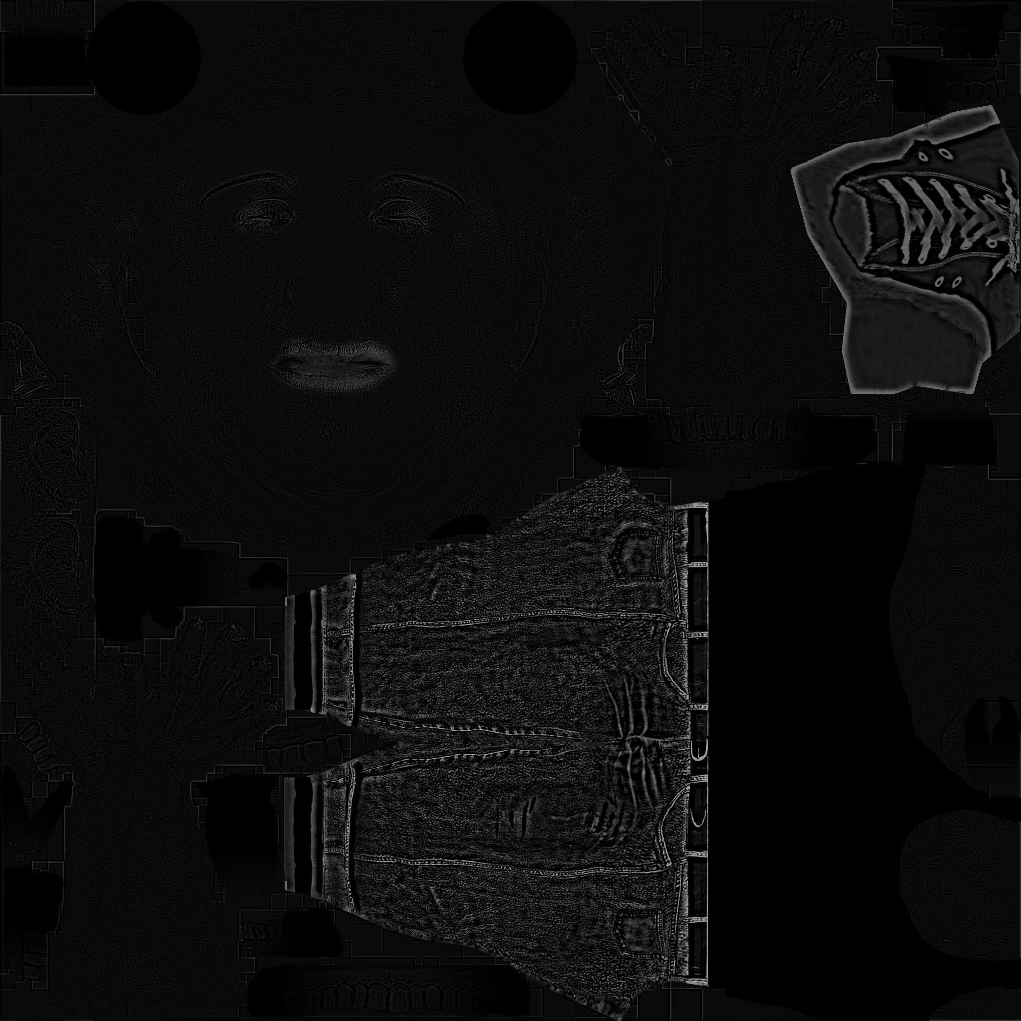 Pretty Purple Haired Lady in Chuck Tailors Low-poly 3D model_4