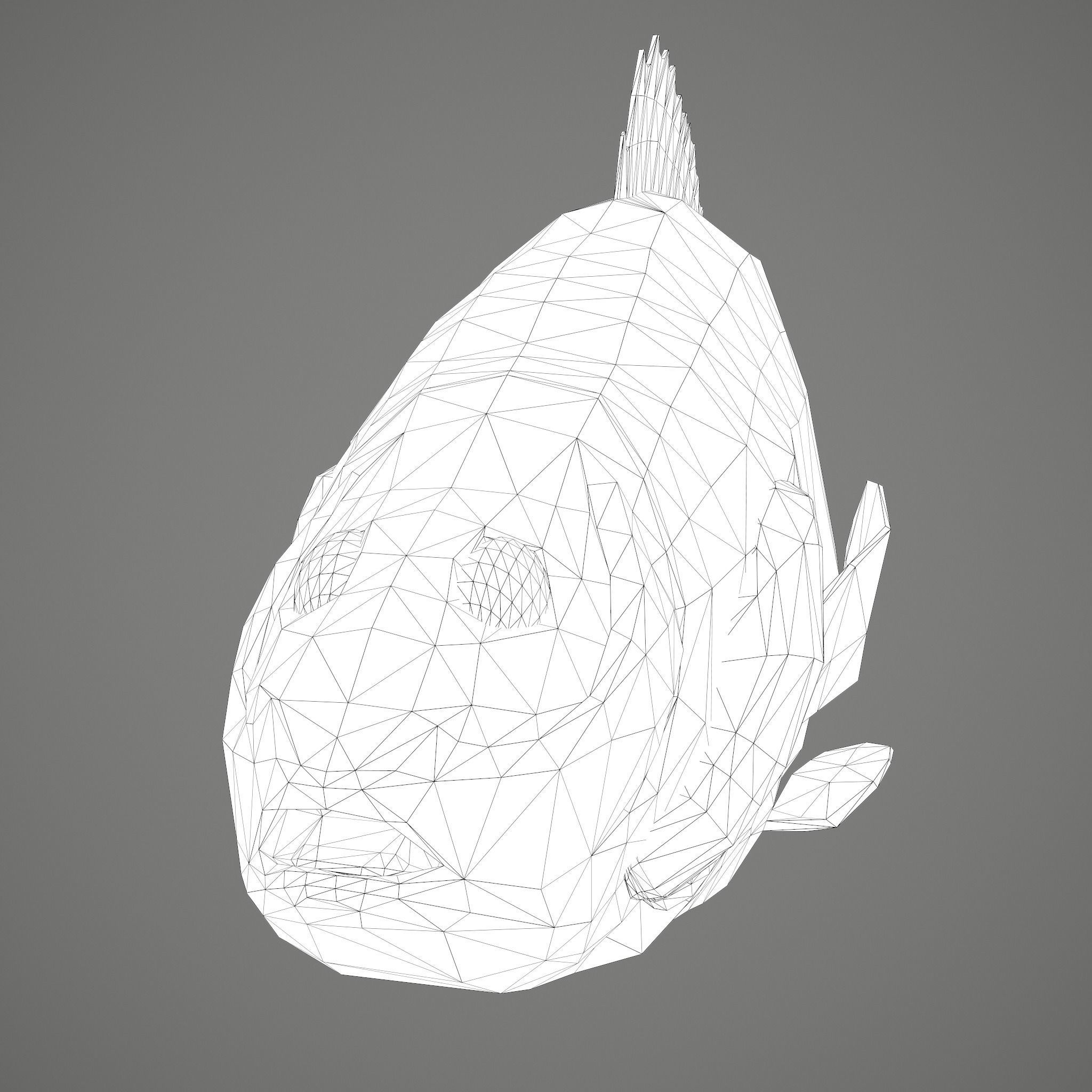 Perch fish Low-poly 3D model_28