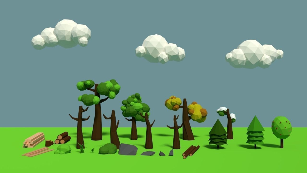 Lowpoly Nature Pack Low-poly 3D model_0