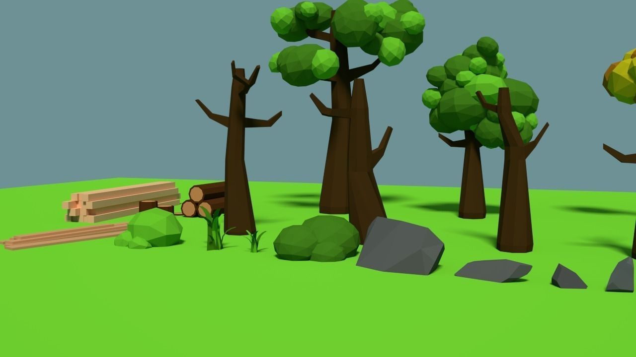 Lowpoly Nature Pack Low-poly 3D model_3
