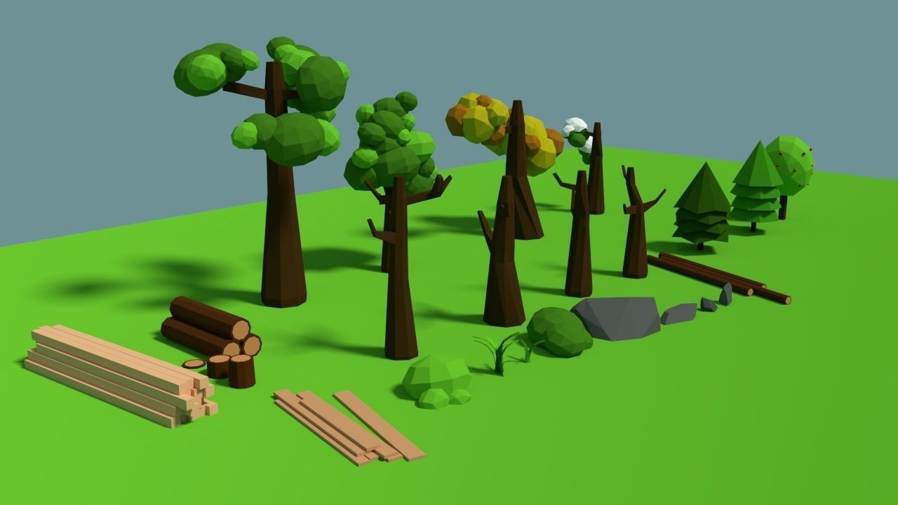 Lowpoly Nature Pack Low-poly 3D model_4