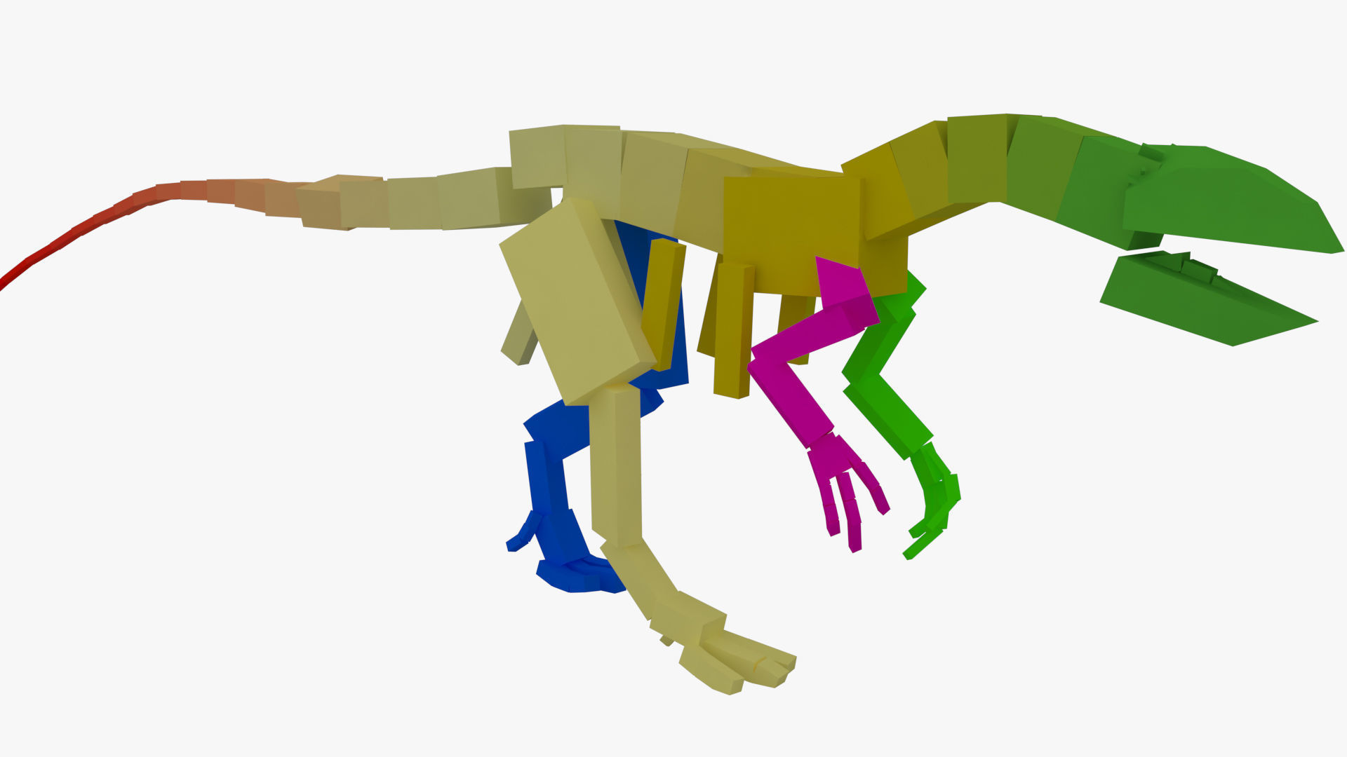 Dinosaur Allosaurus Low-poly 3D model_9