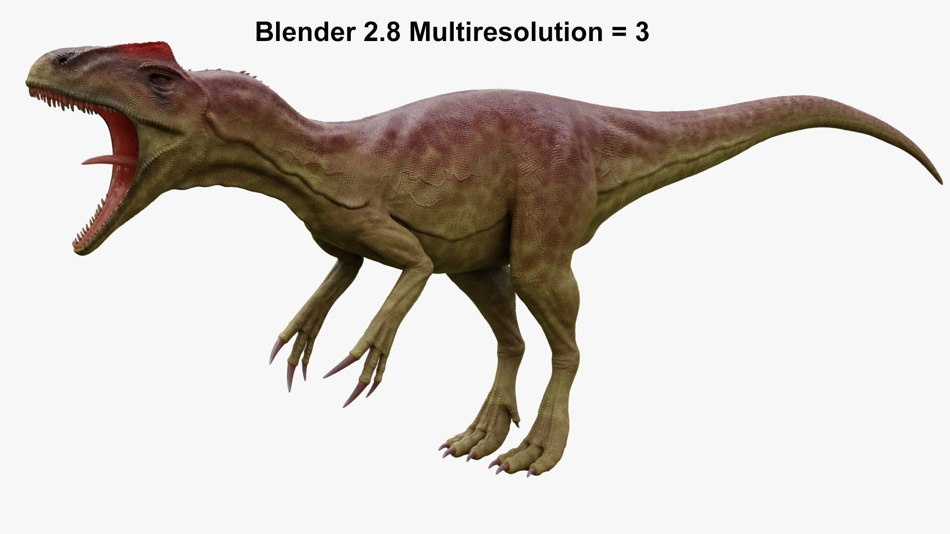 Dinosaur Allosaurus Low-poly 3D model_5