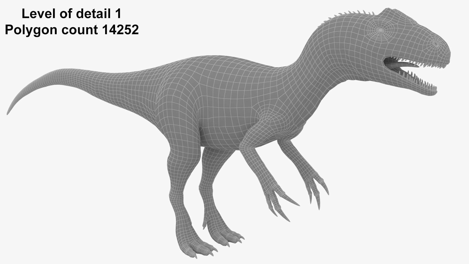 Dinosaur Allosaurus Low-poly 3D model_7