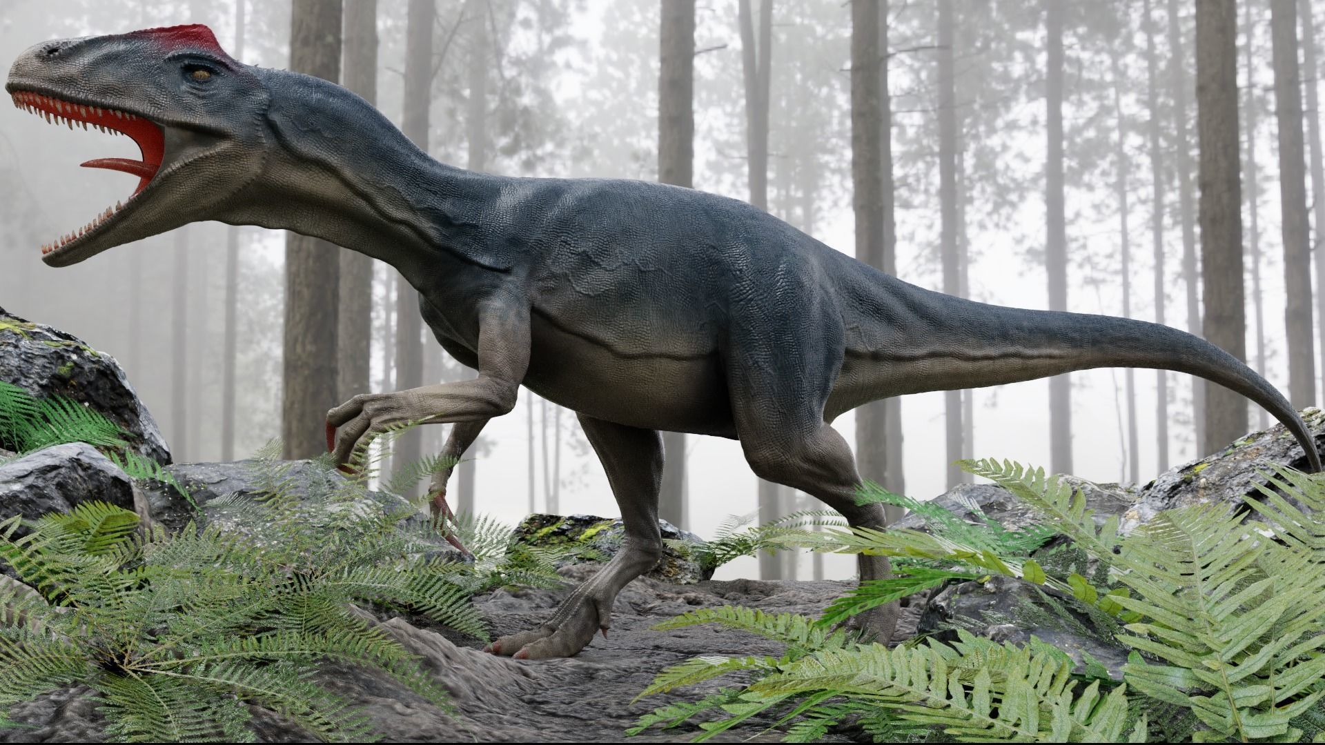 Dinosaur Allosaurus Low-poly 3D model_1