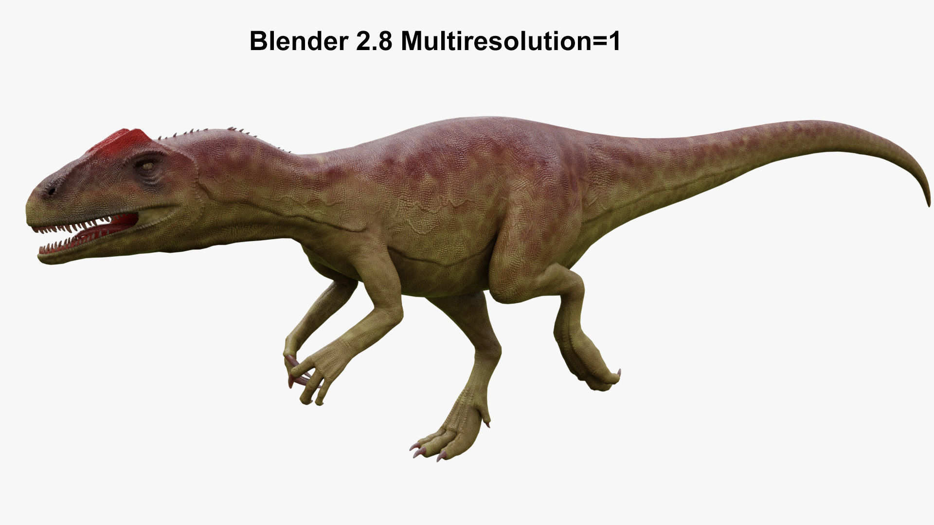 Dinosaur Allosaurus Low-poly 3D model_4