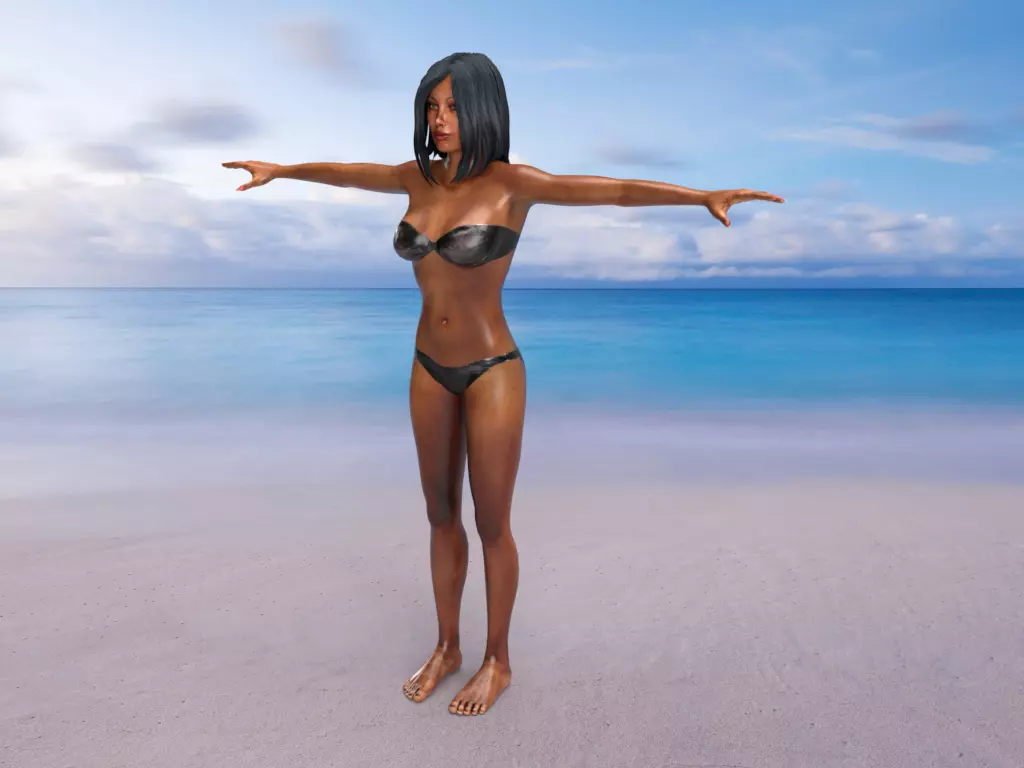 Sexy Bikini Lady 3D model_0