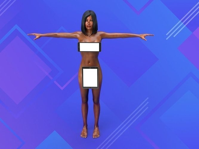 Nude sexy jersey shore like tan lady  3D model