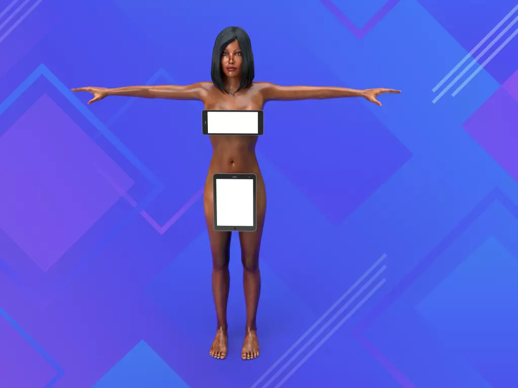 Nude sexy jersey shore like tan lady 3D model_0