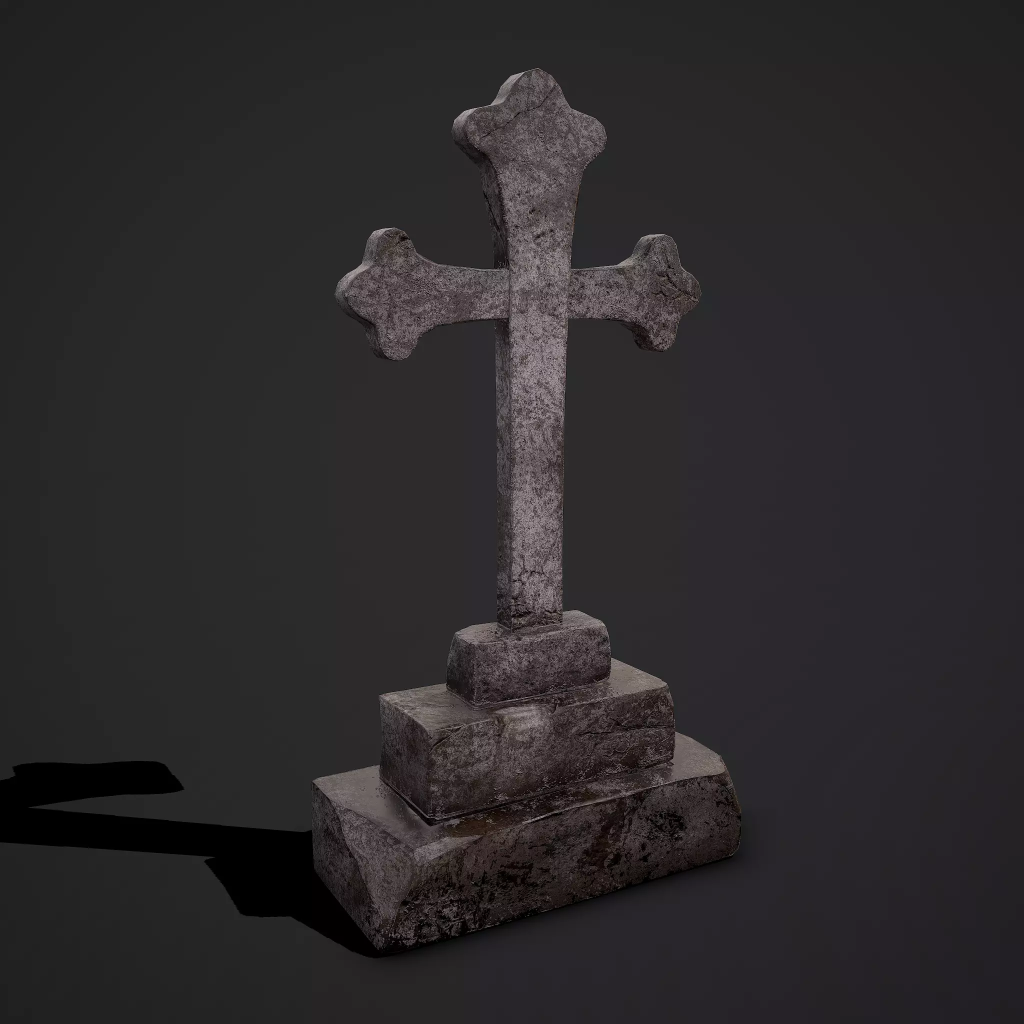 Cross Grave Stone 3D model