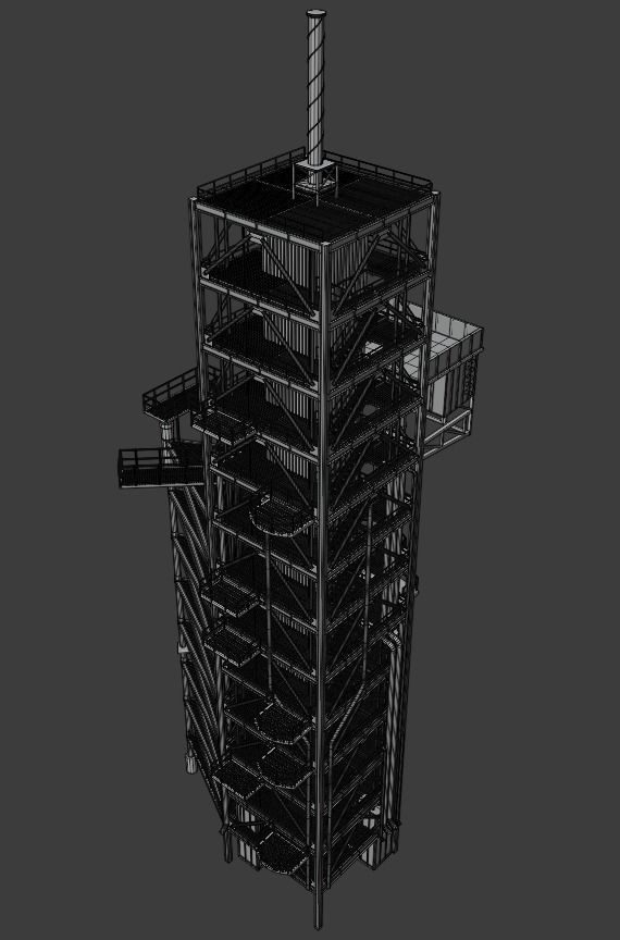 Rocket Launch Tower Low-poly 3D model_6