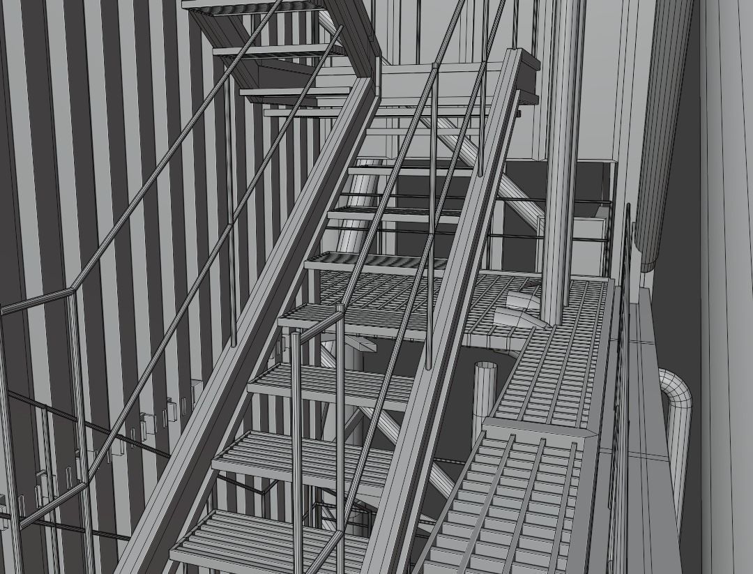 Rocket Launch Tower Low-poly 3D model_7