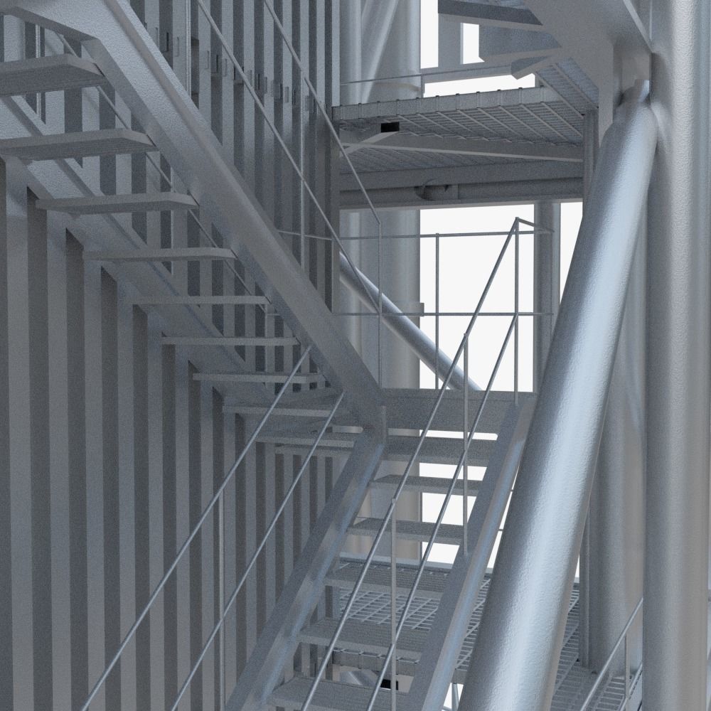 Rocket Launch Tower Low-poly 3D model_5