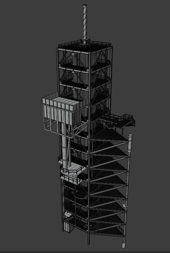 Rocket Launch Tower Low-poly 3D model_11