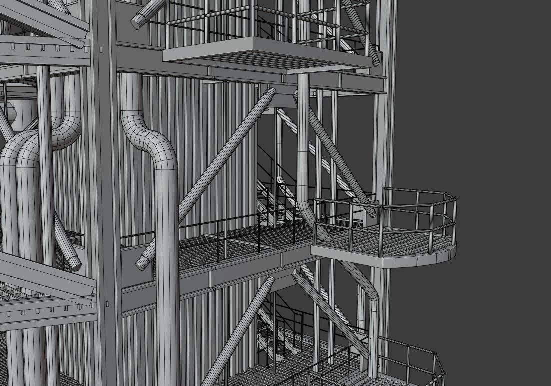 Rocket Launch Tower Low-poly 3D model_8