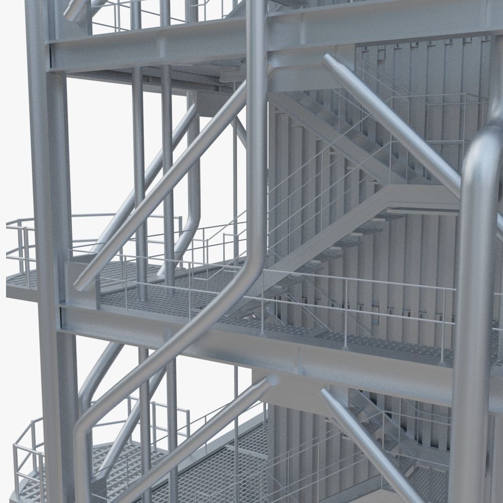 Rocket Launch Tower Low-poly 3D model_4