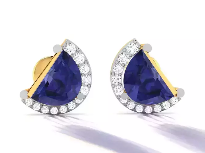 Earrings-3233 sapphire and diamond earrings