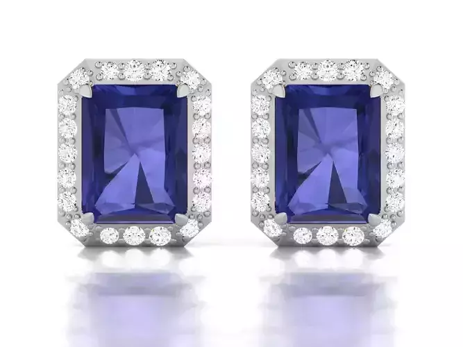 Earrings-2850 sapphire and diamond stud earring