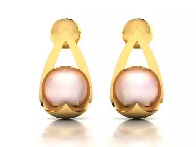 Earrings-2828 pair of pearl earrings gold