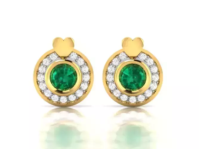 Earrings-2818 emerald and diamond earrings