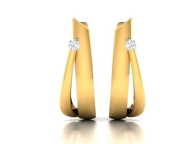 Earrings-2700 gold ring with diamonds 3D print model