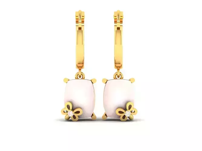Earrings-2587 two gold hoop earrings with stones